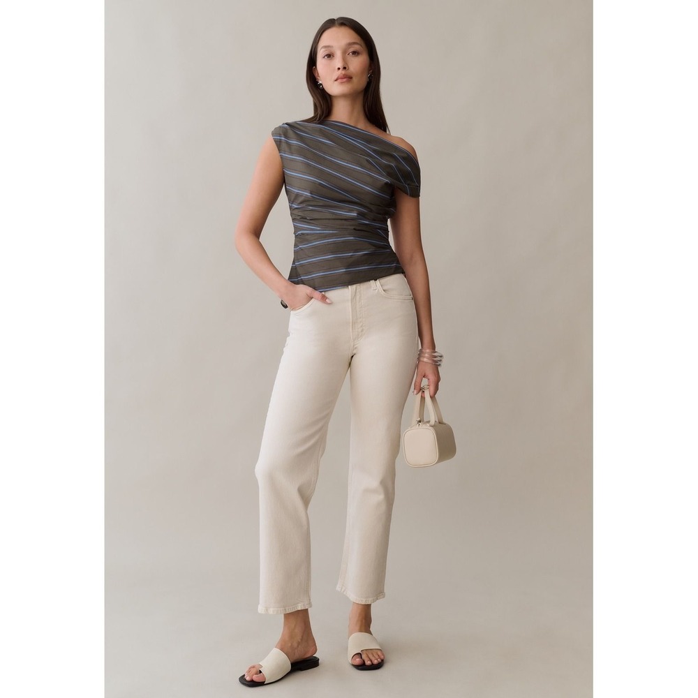 Few Moda Tashi Cotton Top in Earthy Stripe / Size 10 / Still in Manufacturer Bag - Picture 2 of 4